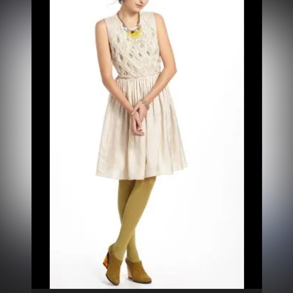 Moulinette Soeurs Anthropologie beaded cocktail dress
